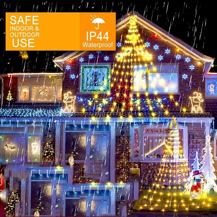 Peach Forest Solar LED Lichterkette Warmweiß mit 180 LEDs für Garten, Fenster und Party, Länge: 2 m - Bild 3