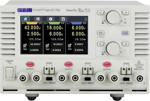 Aim TTi FX100TP Labornetzgerät mit 3 Ausgängen, fernsteuerbar, 246W, 1mA - 6A, weiß, B/T/H: 30,0 x 30,0 x 20,0 cm - Bild 1