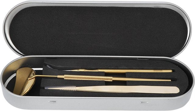 GoolRC Wimpernverlängerungs-Pinzetten-Set, Edelstahl, Schwarz - Bild 1
