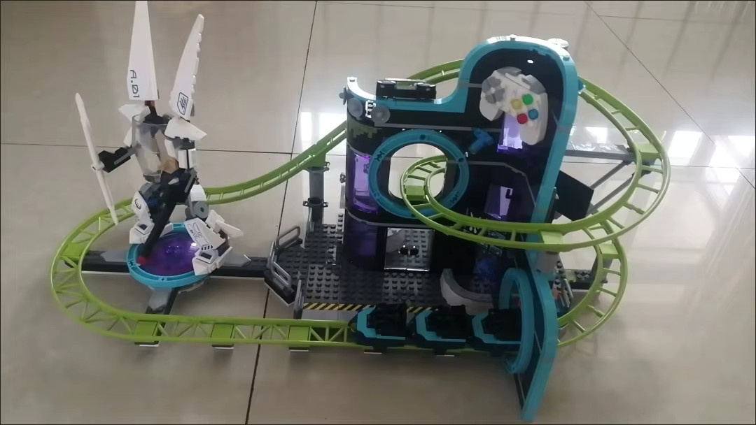 Roboter Welt Achterbahn Vergnügungspark, Bausteine, Weltraum - Bild 2