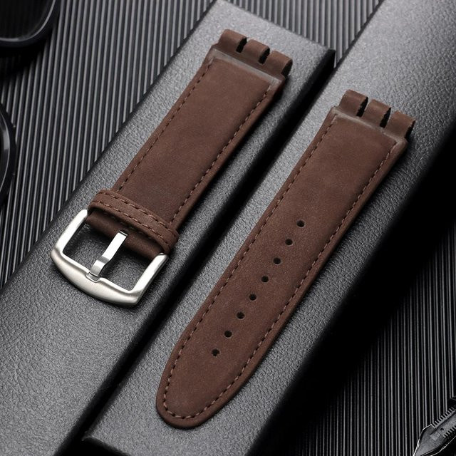 Crazyband Uhrenarmband Leder, Schwarz Braun, Herren, Sport, 26x23mm - Bild 1
