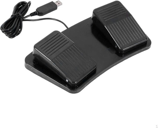 SunshineTek USB-Fußschalter mit 2 Tasten in Schwarz, mechanisches Plug-and-Play-Gerät mit 2m Kabel für PC - Bild 1