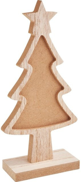 VBS Tannenbaum mit Vertiefung aus Holz in Beige, Tischdeko klein - Bild 1