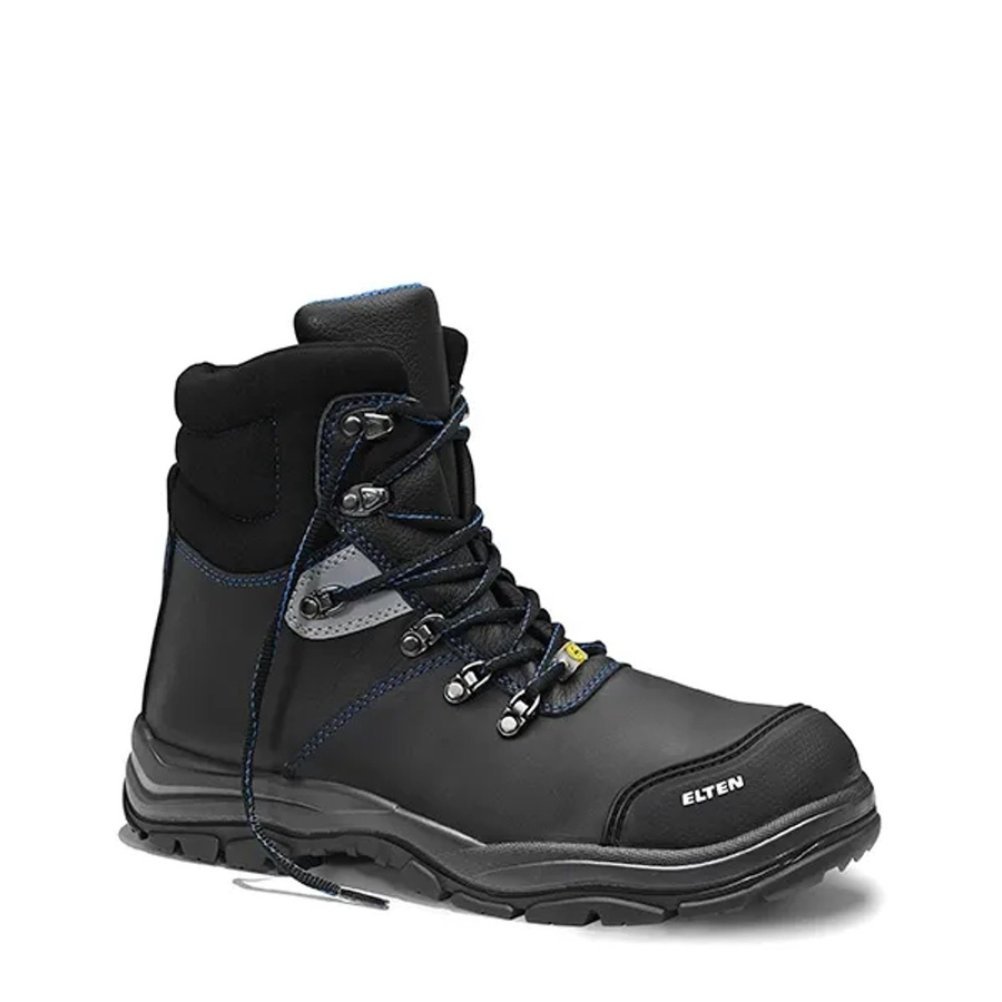 Elten Sicherheitsstiefel Mason Pro Rubber Mid ESD S3 aus Rindleder in Schwarz und Blau, Größe 44 - Bild 2