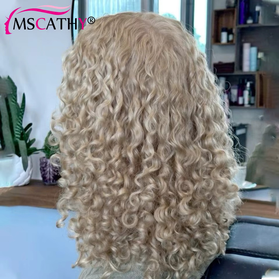 Mscathy Echthaar-Perücke, aschblond, lockig, Damen - Bild 4