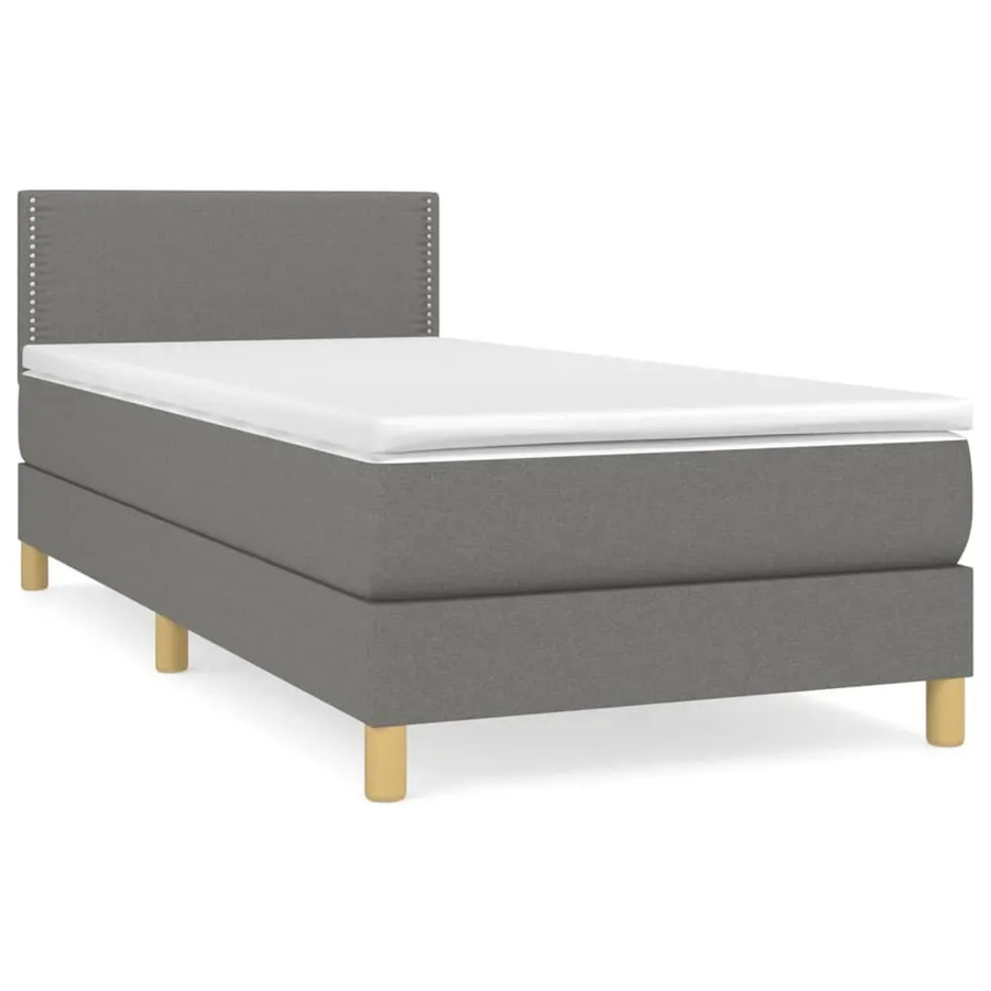 vidaXL Boxspringbett mit Matratze Dunkelgrau B/T: 100 x 200 cm - Bild 2