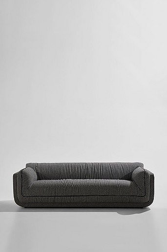 Otto 3-Sitzer-Sofa modern in Schwarz und Grau mit Stoffbezug und Federkern - Bild 1