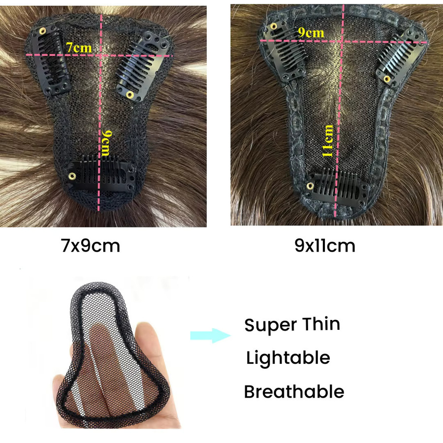 Satifresion Haar-Topper mit Pony aus Schweizer Spitze, 25,4 cm, Damen - Bild 3