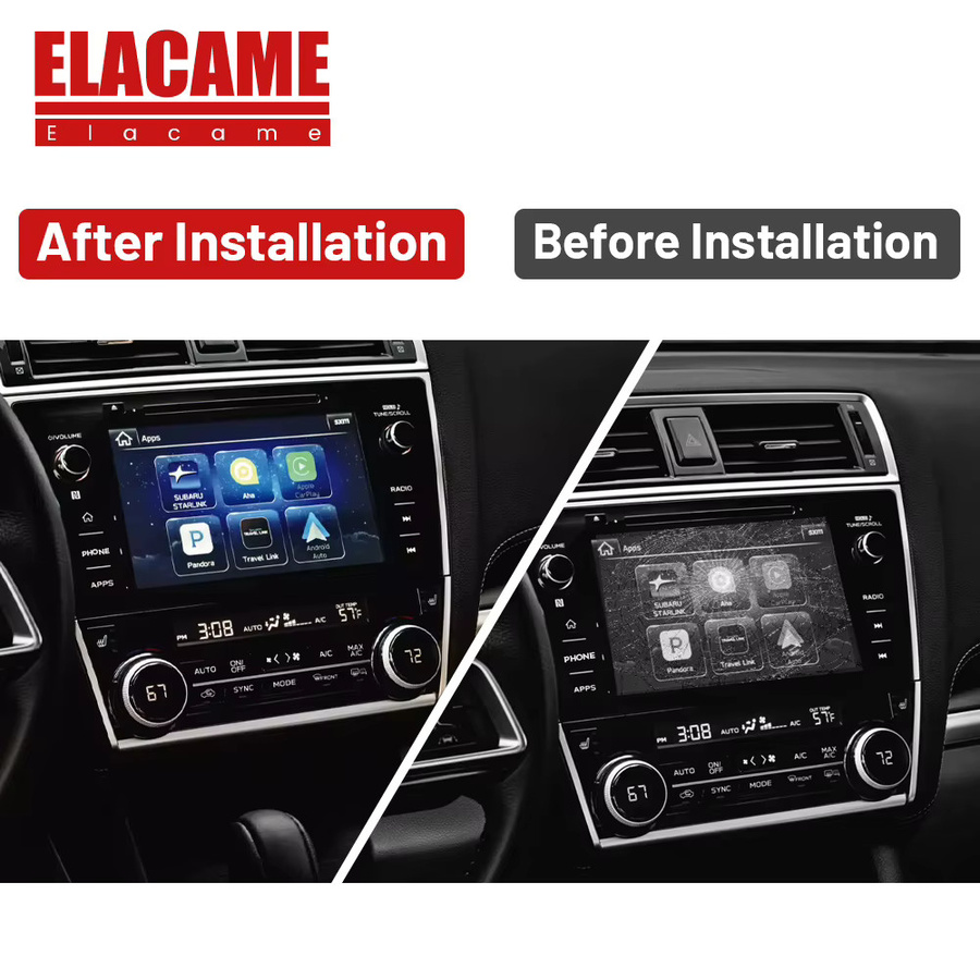 ELACAME 8 Zoll Touchscreen-Digitizer für Subaru Legacy Outback 2018-2019, Farbe: Schwarz, Ersatzteil für Autoradio 86431-AL66A (LHD) - Bild 4