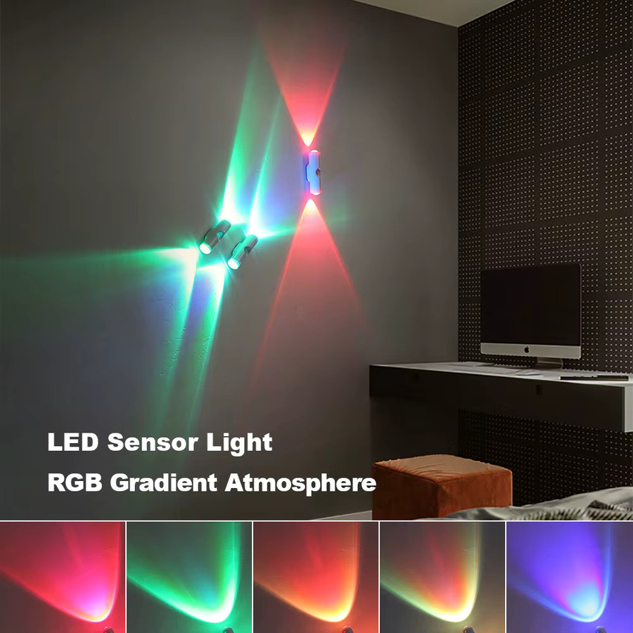 PARKSON RGB LED Nachtlicht mit Bewegungssensor, USB aufladbare Wandlampe für Schlafzimmer und Schrank, Multicolor und Weiß - Bild 4