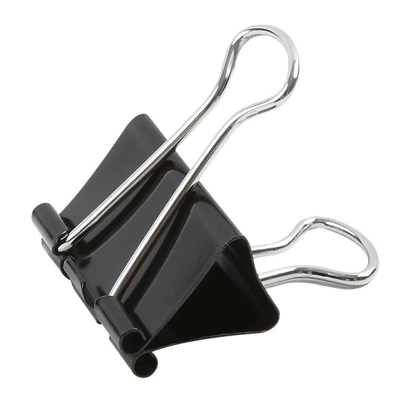 Comix Binder Clips aus Metall in Schwarz mit langem Schwanz für Büro und Schule - Bild 2