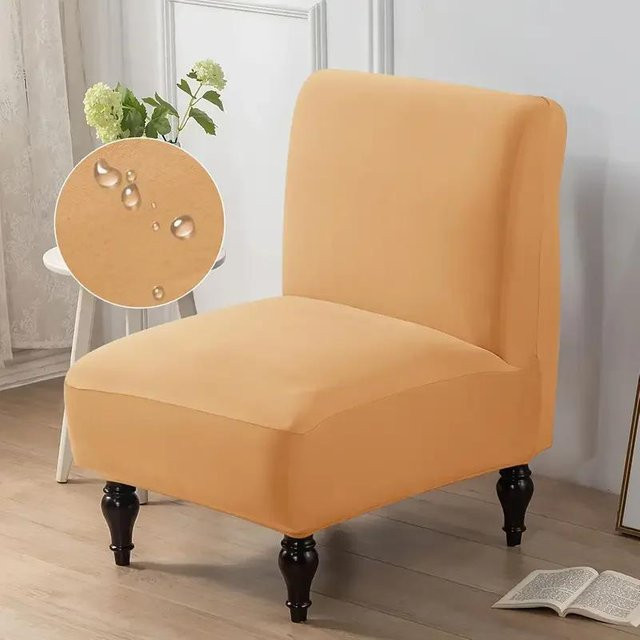 Einfarbiger Akzent Armloser Stuhlbezug aus elastischem Spandex in Orange für dein Einzelsofa - Bild 1