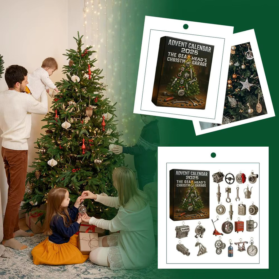 2025 Adventskalender Box mit Autoteilen und Werkzeug-Ornamenten für Autoliebhaber, Mehrfarbig - Bild 3