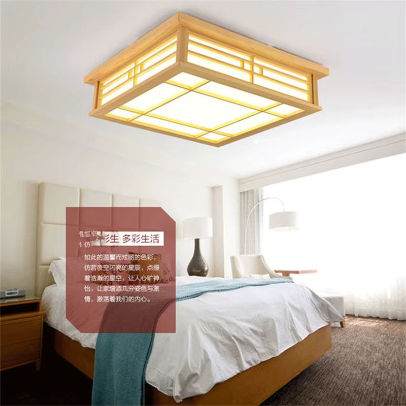 Lava Ball LED Deckenleuchte aus Holz im chinesischen und japanischen Stil für Wohnzimmer und Esszimmer - Bild 6
