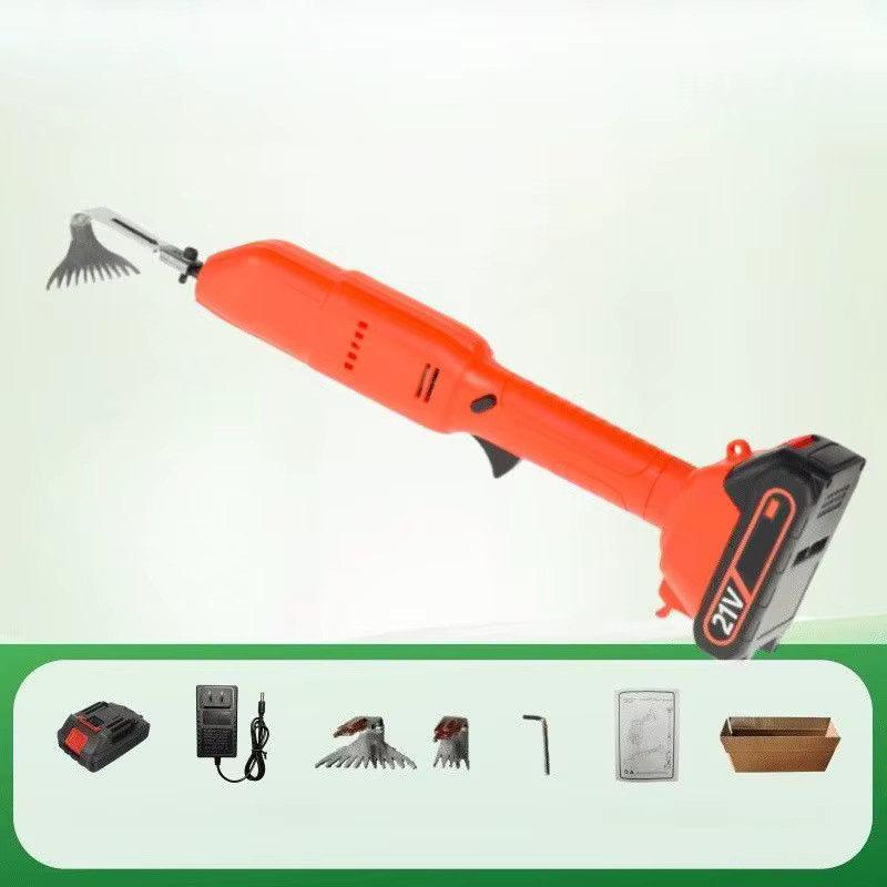 LISM Professionelle Mini Elektrische Hacke mit Akku, Tragbarer Handheld Rasenmäher in Orange - Bild 3