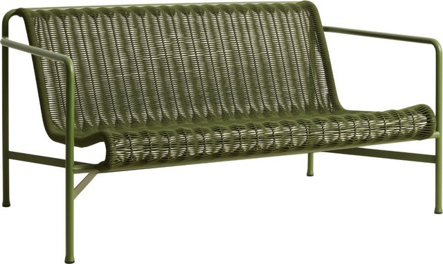 HAY Palissade Cord Lounge Sofa in Grün mit Stahlgestell und UV-beständigem Polyester - Bild 1