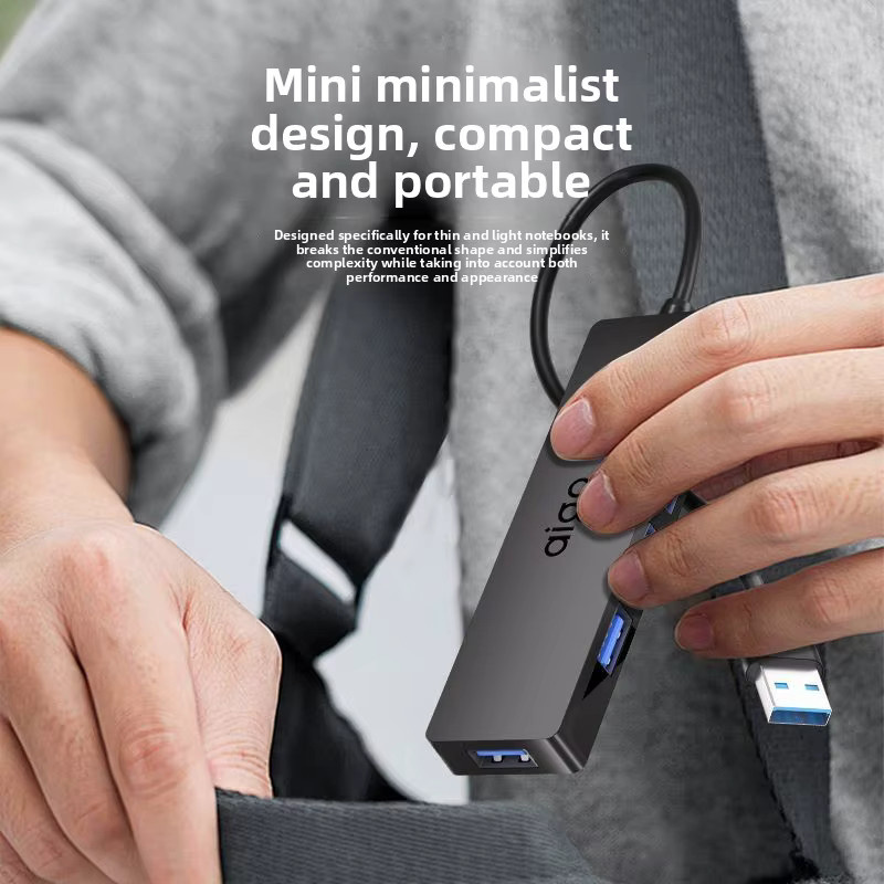 Aigo USB 3.0 Hub mit Typ-C-Anschluss und Netzteil als Multi-Port-Erweiterung für Laptop, PC und Macbook - Bild 4