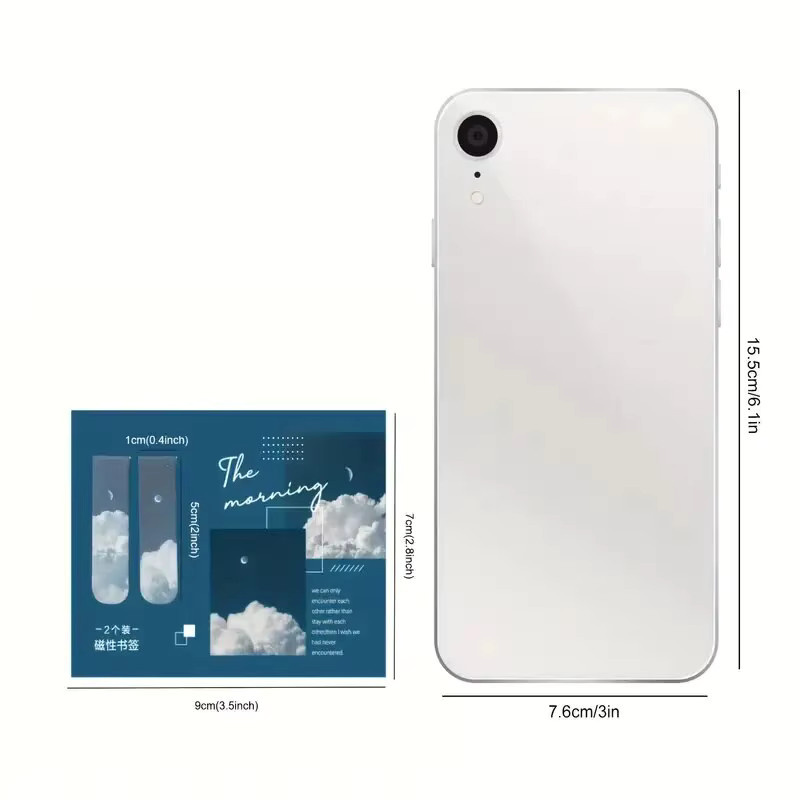 2 Stück Kawaii Magnetische Lesezeichen mit Fantasie-Landschaft als Buch Clips für Schule und Büro - Bild 3
