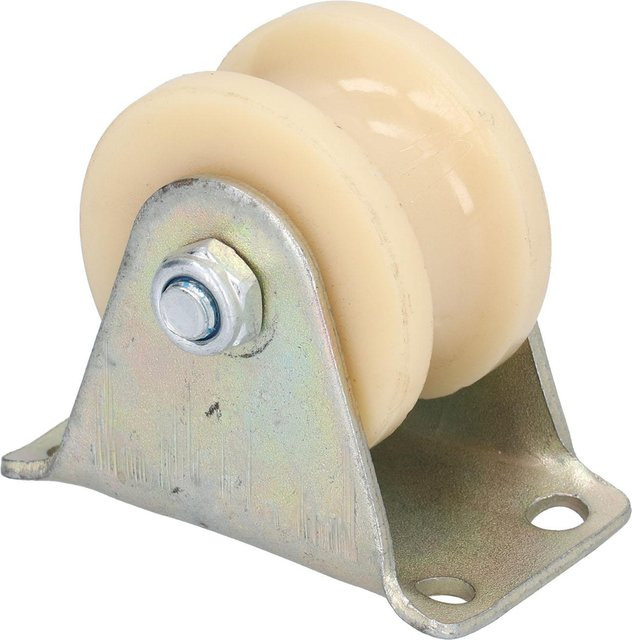 Cmperipheral U-Nutprofilrad für Schwerlast Drahtseilschienen mit 2,5mm Halterung in Weiß - Bild 1