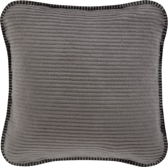 Biederlack Kissenhülle Nomad grau gestreift aus Baumwolle, B/B: 50 x 50 cm - Bild 1
