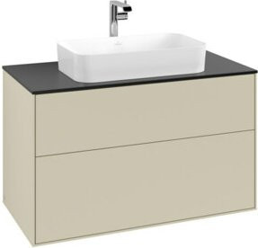 V&B Waschtischunterschrank Finion in Blau und Grau, lackiert, Breite: 100 cm, Tiefe: 50,1 cm - Bild 1