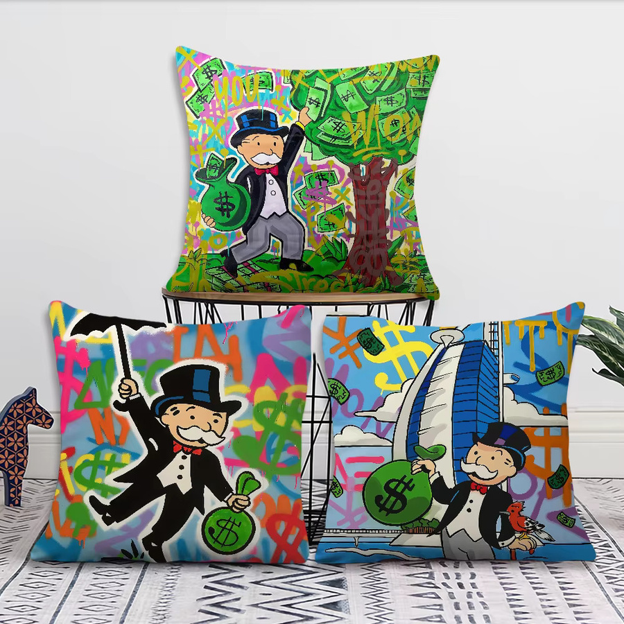 Dollar Alec M-Monopoly Luxus-Kissenbezug, quadratisch, Multicolour, B/T/H: 40 x 40 x 40 cm - Bild 4