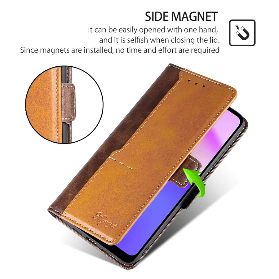 Magnetische Brieftasche Schutzhülle für Motorola Moto E20 E30 E40 E22 E22i E13 E32S E22S in Braun mit Kartenfächern - Bild 4