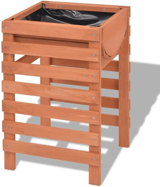vidaXL Blumenkübel aus chinesischem Tannenholz in Beige und Braun, B/T/H: 36 x 38 x 60 cm - Bild 1