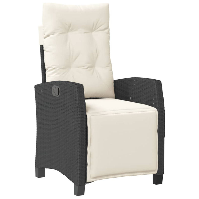 Vidaxl 7-teiliges Gartenmöbel-Set aus Polyrattan und Akazie mit Kissen, Schwarz - Bild 4