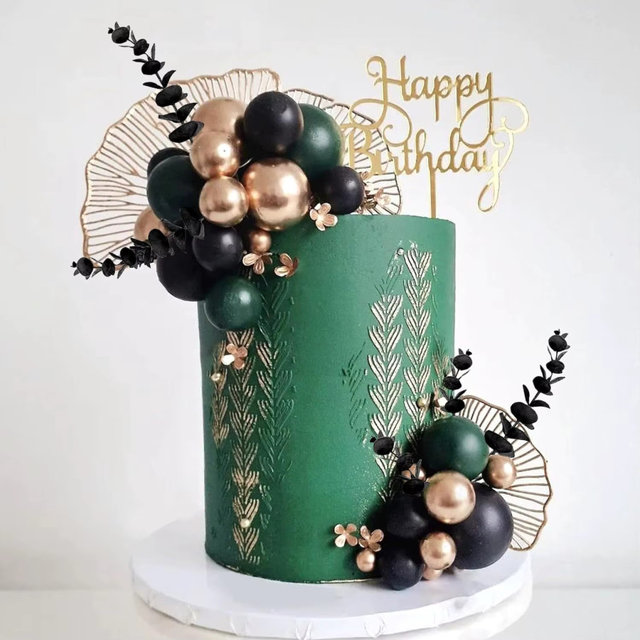 LaVenty Kuchendekoration in Schwarzgold für Geburtstag, Hochzeit und Party - Bild 2