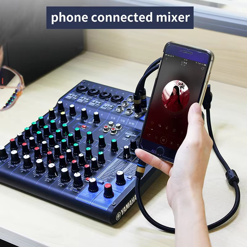 YYTCG Hi-Fi AUX Audiokabel 3,5mm auf Dual 6,35mm TS Y-Splitter, vergoldet, Schwarz - Bild 5