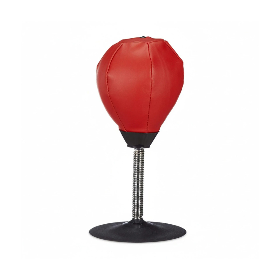Relaxdays Punchingball Tisch aus Kunstleder und Stahl in Rot mit Saugnapf, B/T/H: 35,5 x 18 x 18 cm - Bild 2