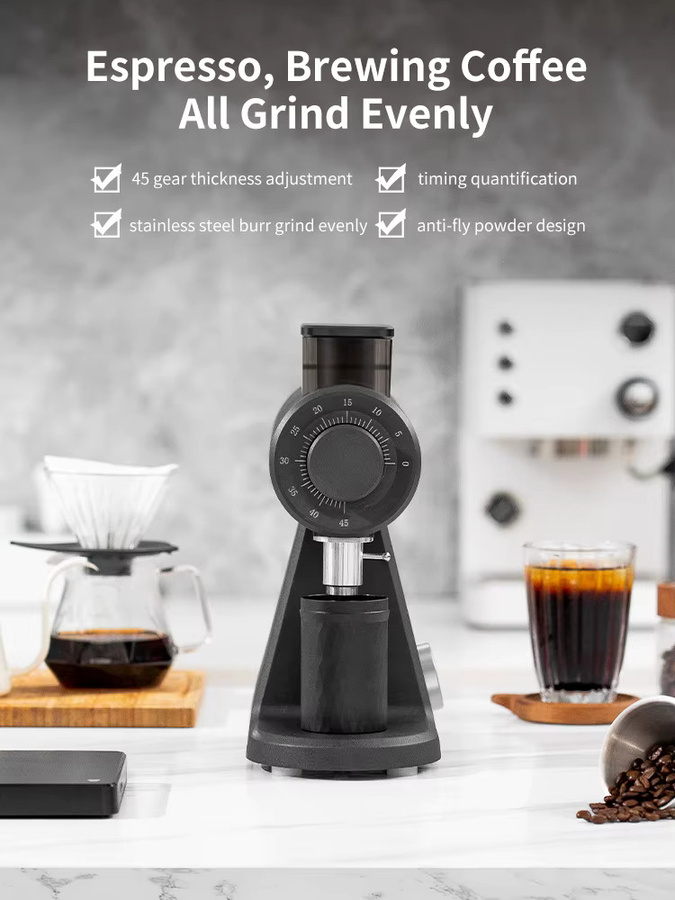 STARSEEKER AK74 Elektrische Kaffeemühle mit 74 mm Flachmahlscheiben aus Titan, Geschwindigkeitsregulierung für Espresso und Kaffeebohnen, Schwarz oder Weiß - Bild 3