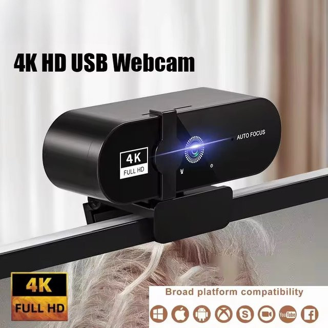 KaiAqua Full HD Webcam mit Mikrofon und Autofokus in Schwarz - Bild 1