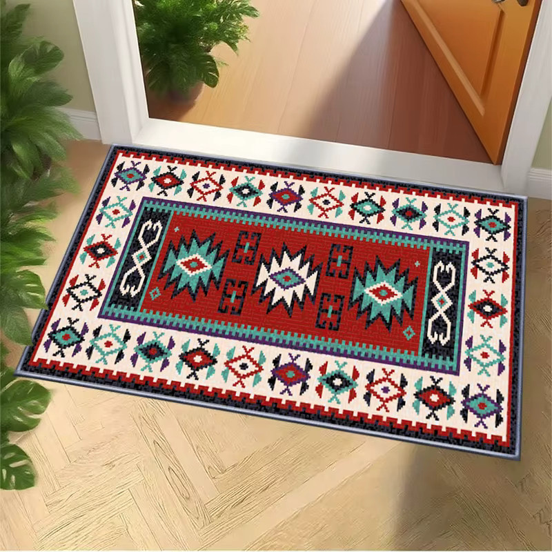 VIKAMA Europe Kilim Teppich in Multicolour für Wohnzimmer und Schlafzimmer, rechteckige Bodenmatte im Ethnic-Design, B/T: 60 x 40 cm - Bild 5
