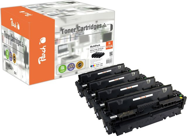 Peach HP 410A Toner Set (Schwarz, Cyan, Magenta, Gelb) für HP Color LaserJet Pro MFP M477fdw, wiederaufbereitet - Bild 1