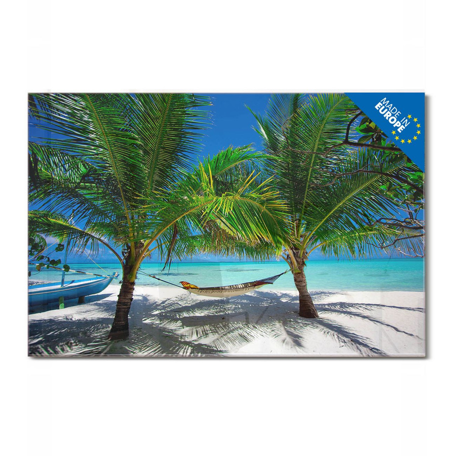 banjado Glas Magnettafel Motiv Strand, rahmenlos, Querformat, B: 75 cm, H: 50 cm - Bild 1