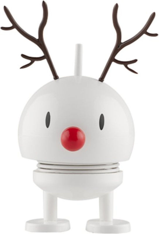 Hoptimist Reindeer Bumble Rentier Figur in Weiß für Weihnachten und skandinavische Dekoration - Bild 1