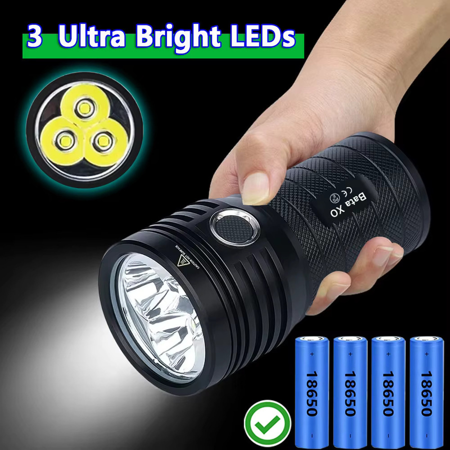 KENSUN Hochleistungs-LED-Taschenlampe, taktische USB-wiederaufladbare Lichtlampe in Schwarz - Bild 6
