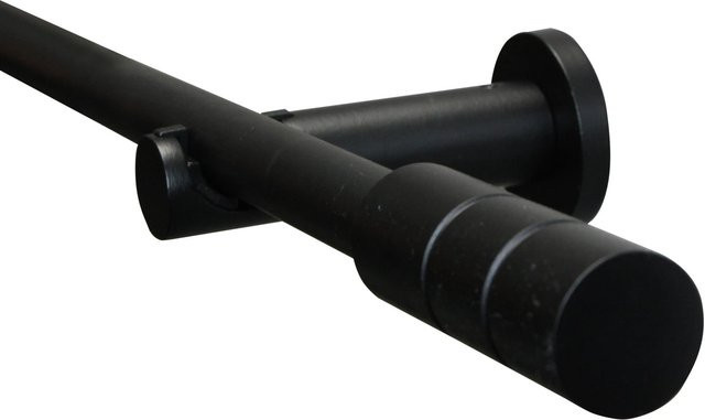 Gardinia Gardinenstangen Set Zylinder Ø 19 mm, Schwarz matt, Wandmontage - Bild 1