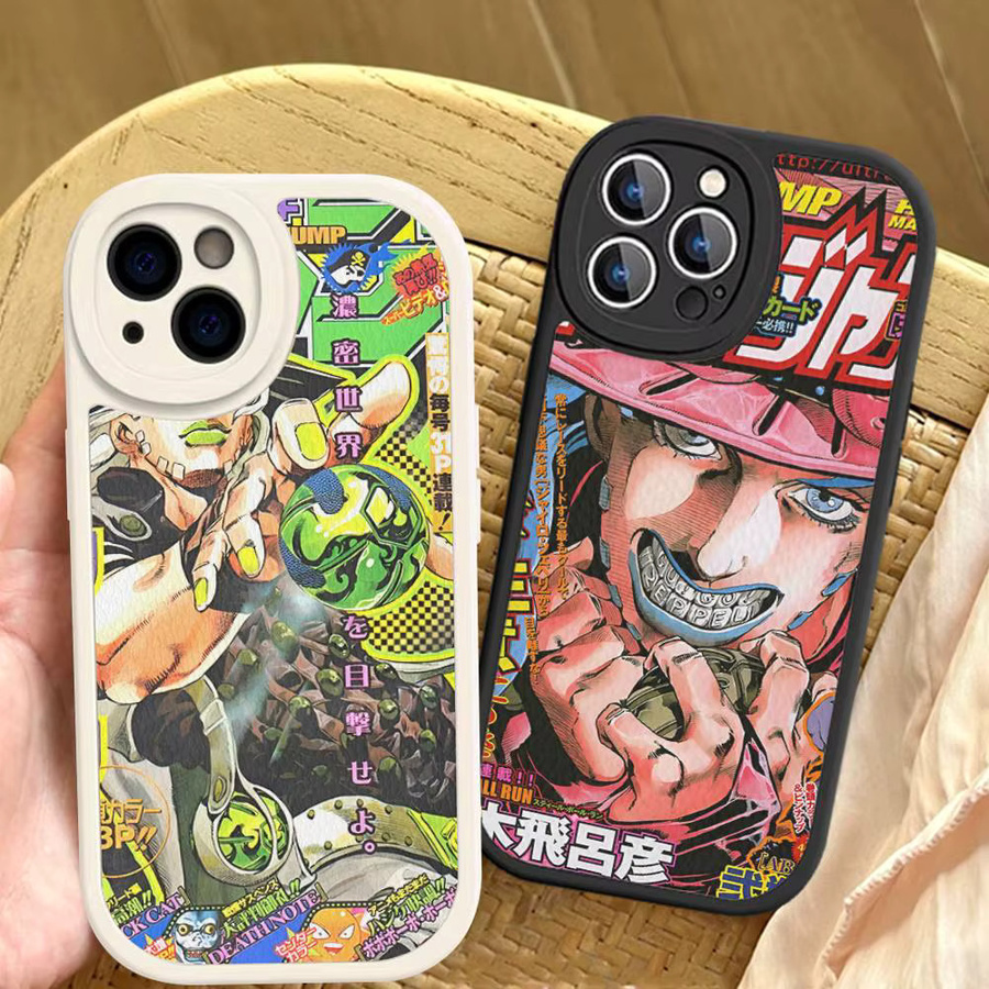 JoJos Bizarre Adventure Lederhülle für Apple iPhone 16 15 14 13 12 11 Pro Max Plus in Multicolour - Bild 4