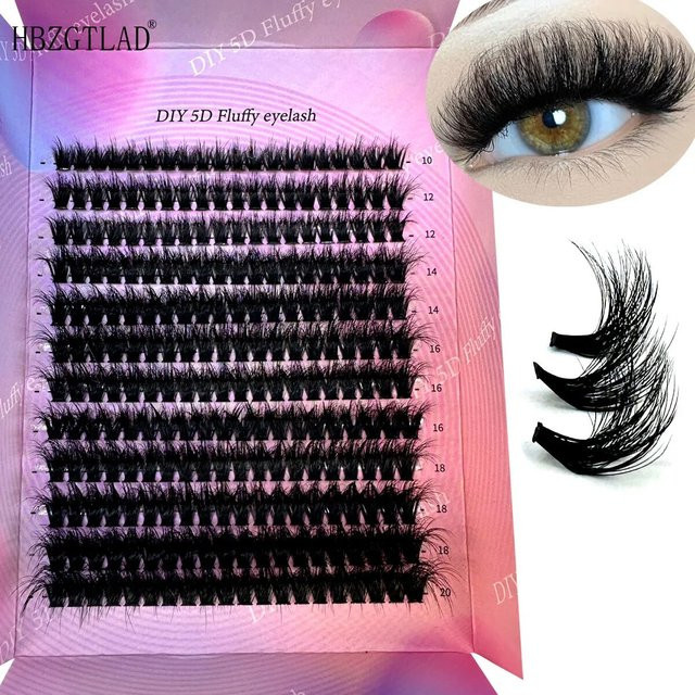 240ps DIY 5D Wimpern Cluster, Black, Unisex - Bild 1