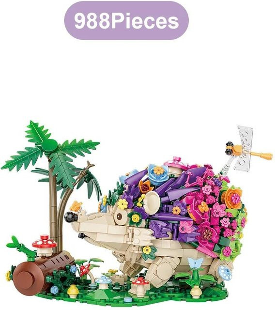 Wucifang Bags Blumen Igel, Bausteine, Tier Modellbausatz, ab 8 Jahren - Bild 1