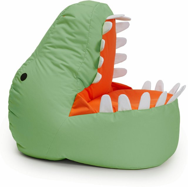 LUMALAND Kindersitzsack Animal Line Dino in Grün und Rot mit abnehmbarem Bezug - Bild 1