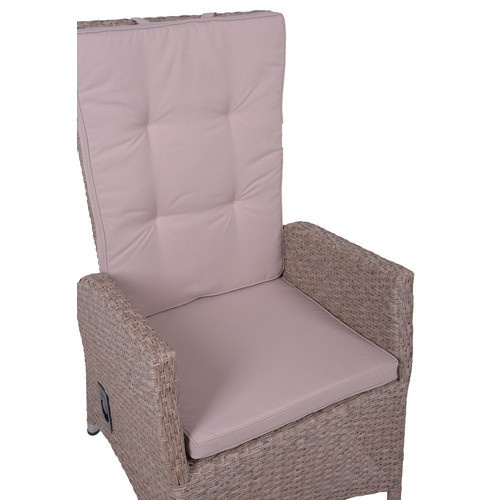 Garden Pleasure Stuhl-Set Braga 2er Set aus Aluminium und Kunststoff mit Textilsitz in Grau, Beige oder Braun, stapelbar und mit Armlehnen - Bild 2
