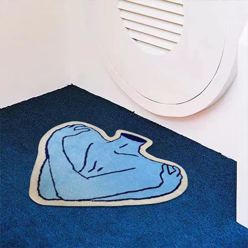 VIKAMA Kreativteppich Modern Blau Rechteckig für Wohnzimmer, Schlafzimmer und Flur - Bild 2