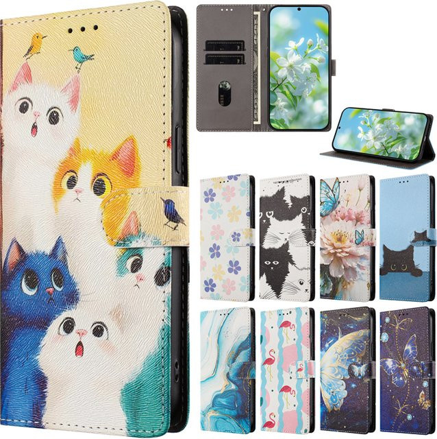 Flip-Wallet-Handyhülle mit niedlichem Katzen-Design für T-Mobile T Phone 3, Phone3 Pro und Revvl 8 7 6 Pro von KL-Boutiques - Bild 1