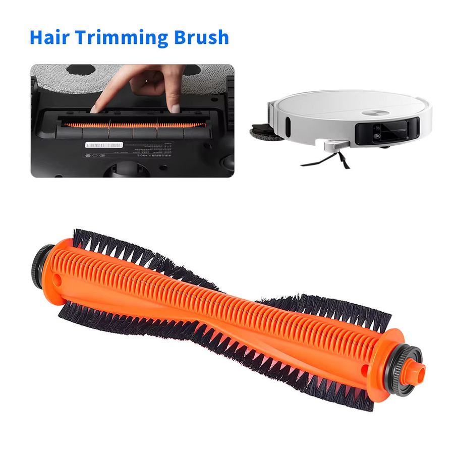 WINDNINJA TriCut-Bürste für Xiaomi Mijia 5 PRO OV21CN M40S Roboterstaubsauger, Anti-Verwicklungs-Hauptbürste für Hartböden, Orange - Bild 4