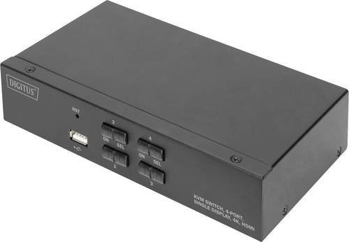 Digitus DS-12880 4+1 Port HDMI KVM-Umschalter mit USB-A und 4K UHD in Schwarz - Bild 1