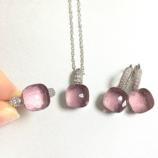 Kayfany Schmuck-Set, Ring, Ohrringe, Halskette, Zirkonia, Kristall, Damen - Bild 1